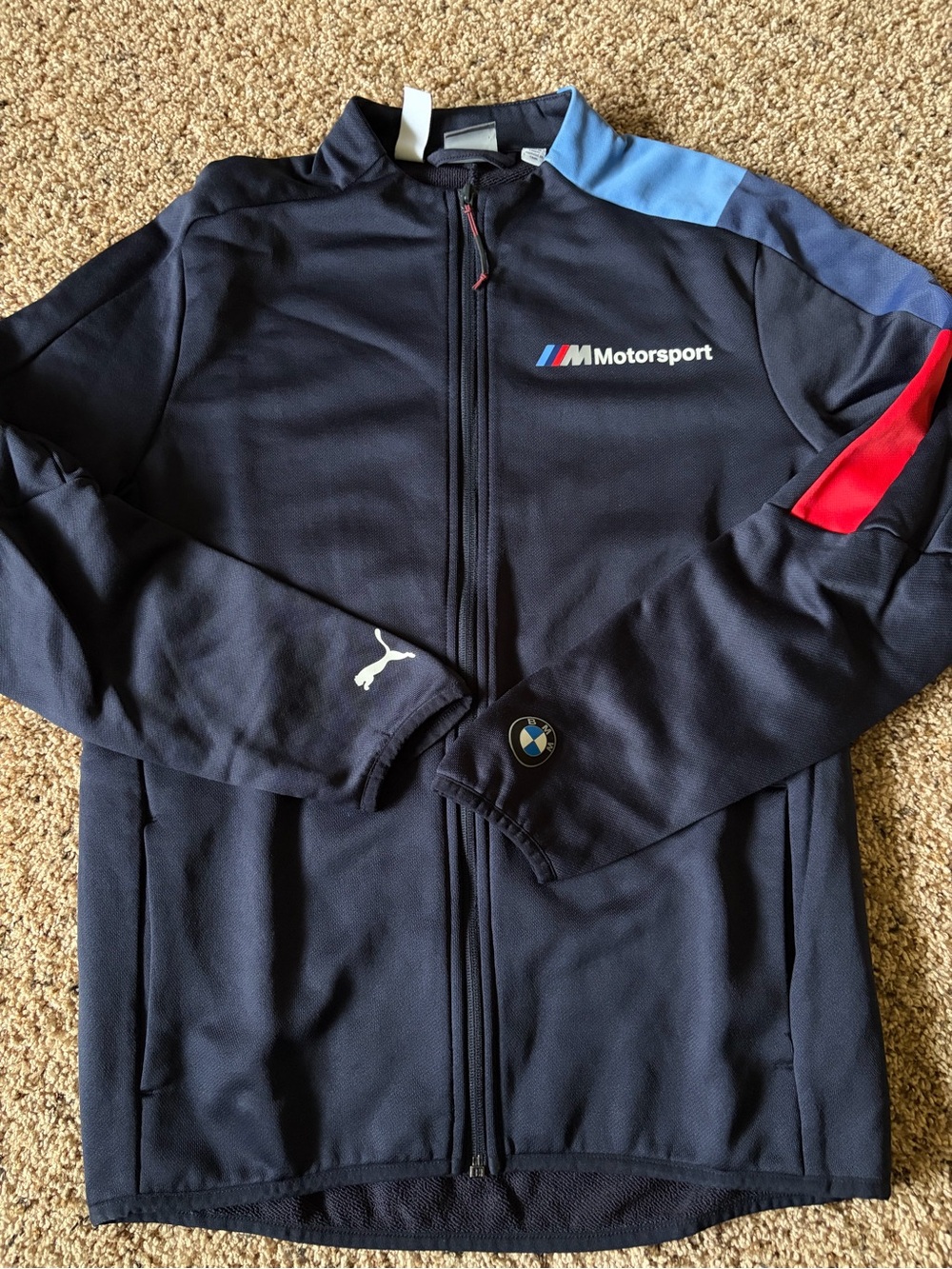Puma BMW M Motorsport Navy Jacket with Blue and Red Accents